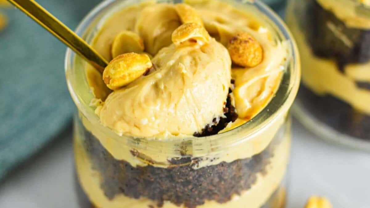 Peanut Butter Chocolate Cake Cheesecake Cups.