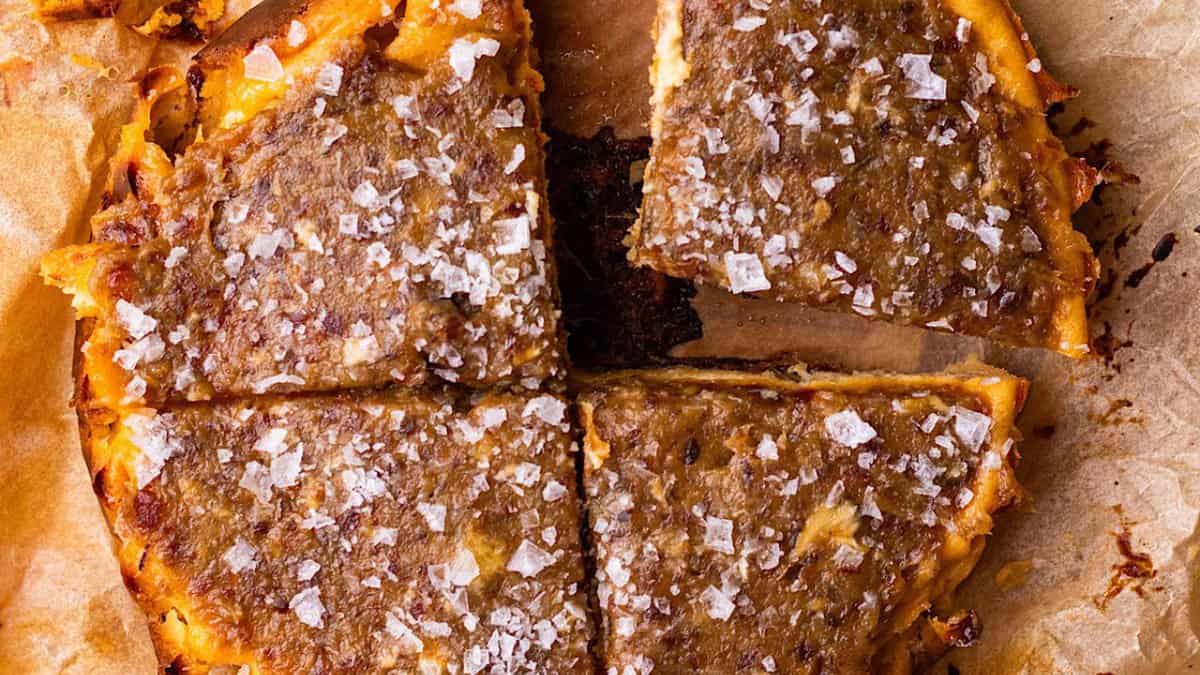Salted Caramel Cottage Cheese Cheesecake.