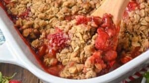 Strawberry rhubarb crisp.