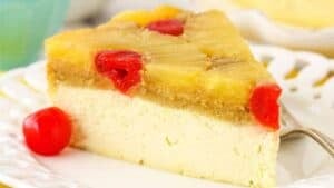 Cherry pineapple upside down cheesecake.
