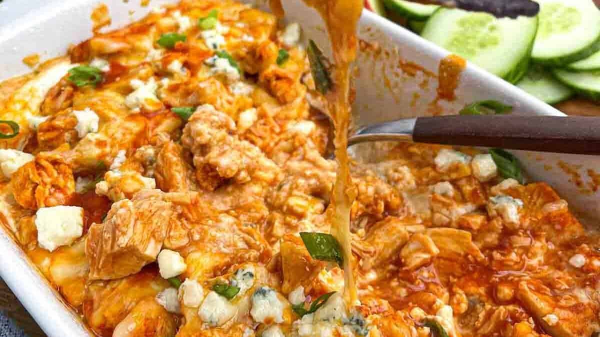 Buffalo Chicken Dip without Cream Cheese.
