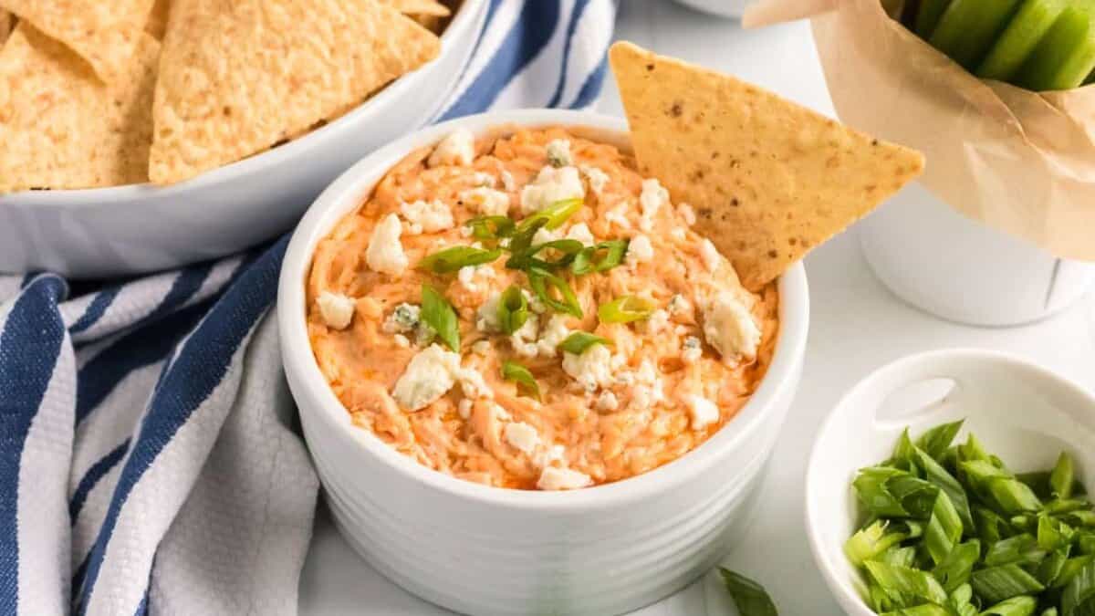 Crockpot Buffalo Chicken Dip.