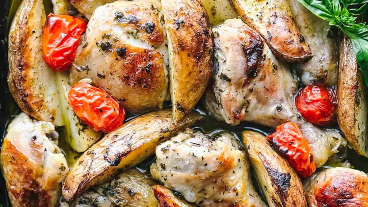 Greek Sheet Pan Chicken.