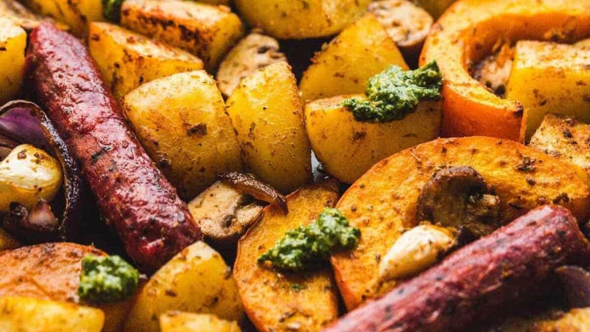 Sheet Pan Sausage and Veggies.