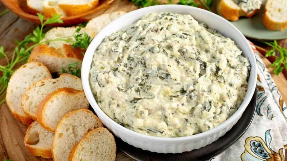 Slow Cooker Spinach Artichoke Dip.