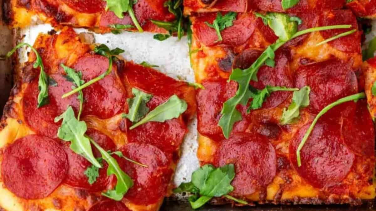 Sourdough Pizza al Taglio (Sheet Pan Pizza).