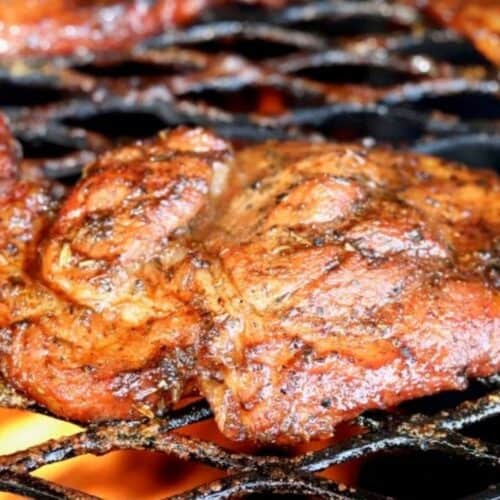 Grilled pork chop.