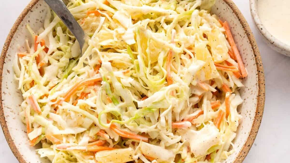 Angel Hair Coleslaw with Pineapple.
