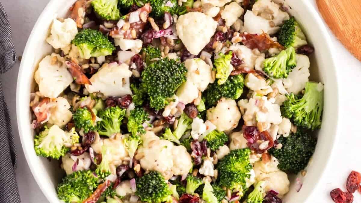 Broccoli and Cauliflower Salad.