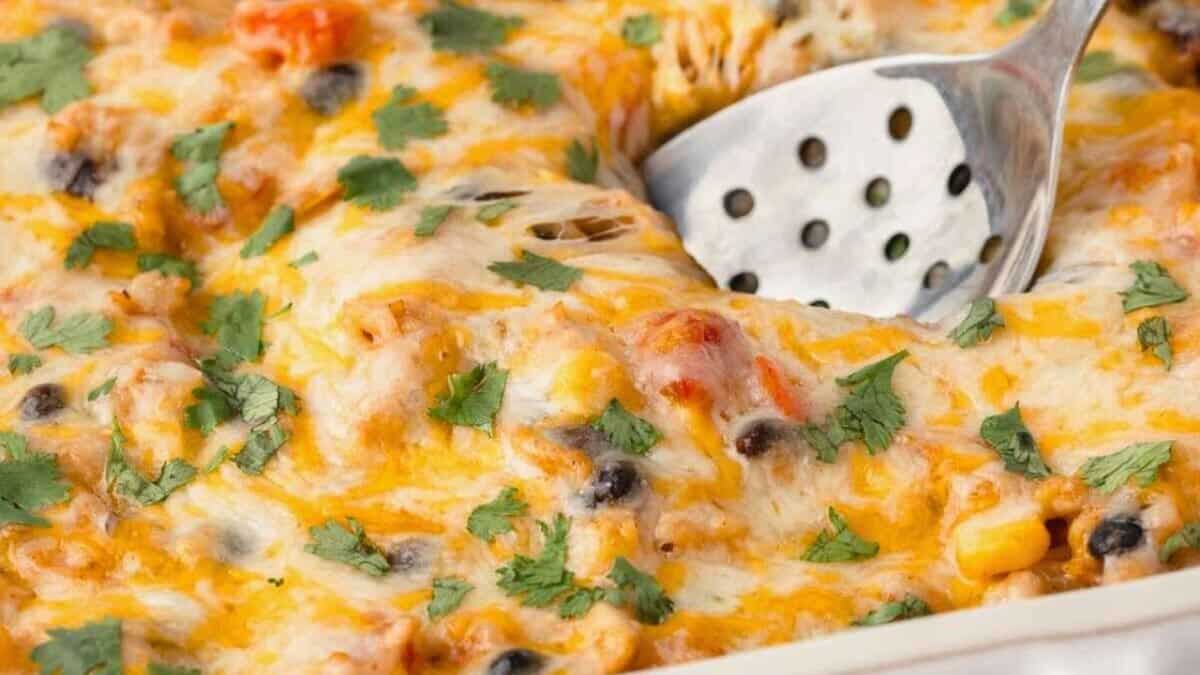 Cheesy Mexican Chicken and Rice.