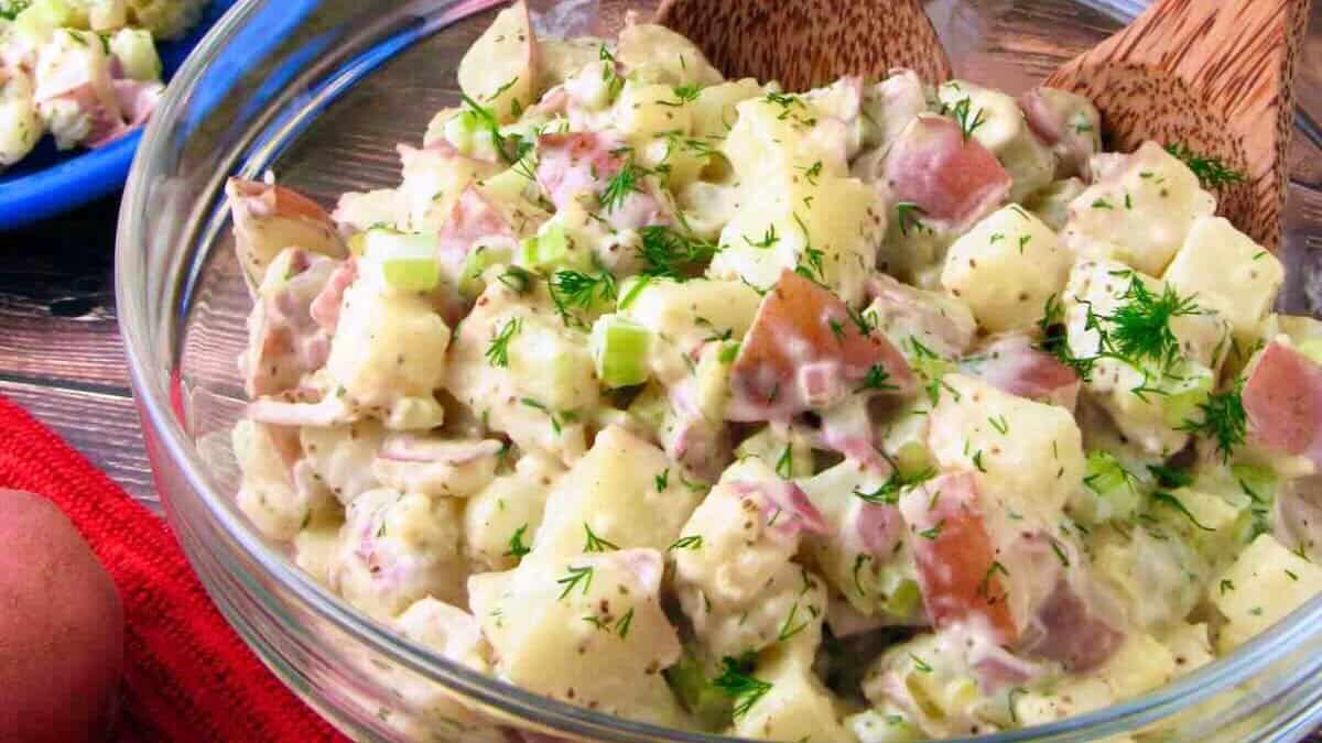 Creamy Vegan Potato Salad With Dill.
