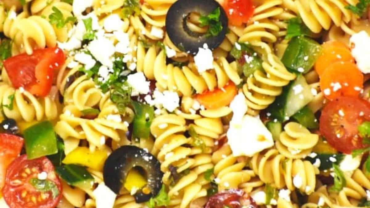 Rainbow Pasta Salad.