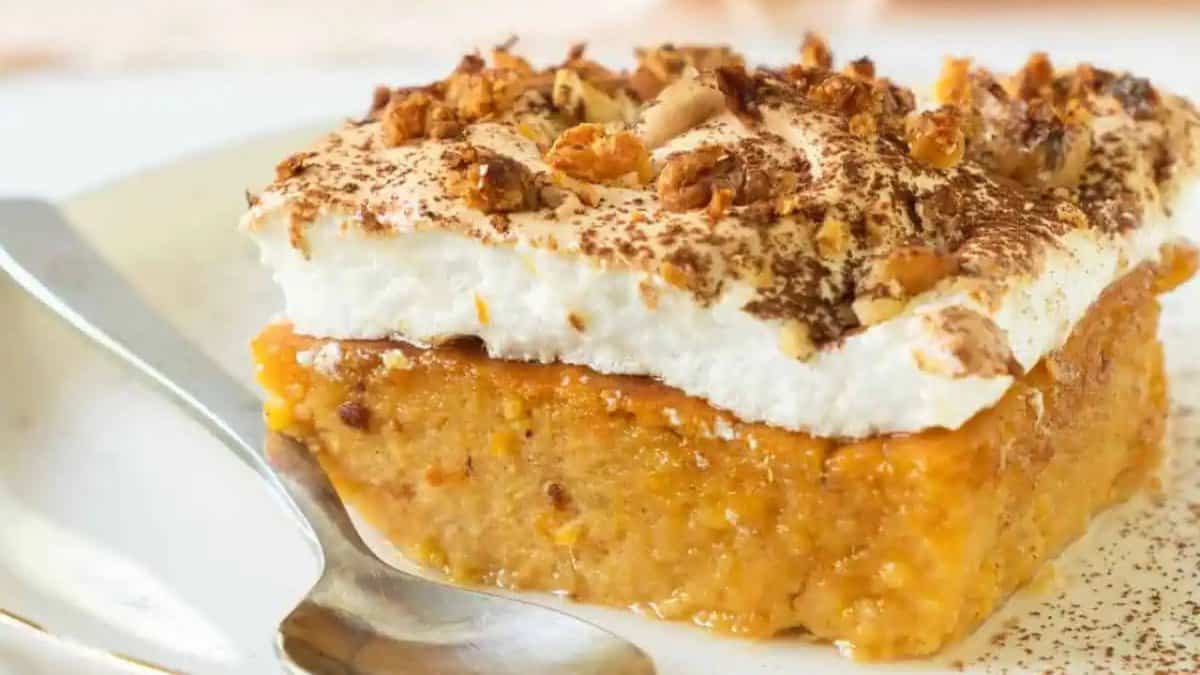 Sweet Potato Pudding with Meringue Topping.