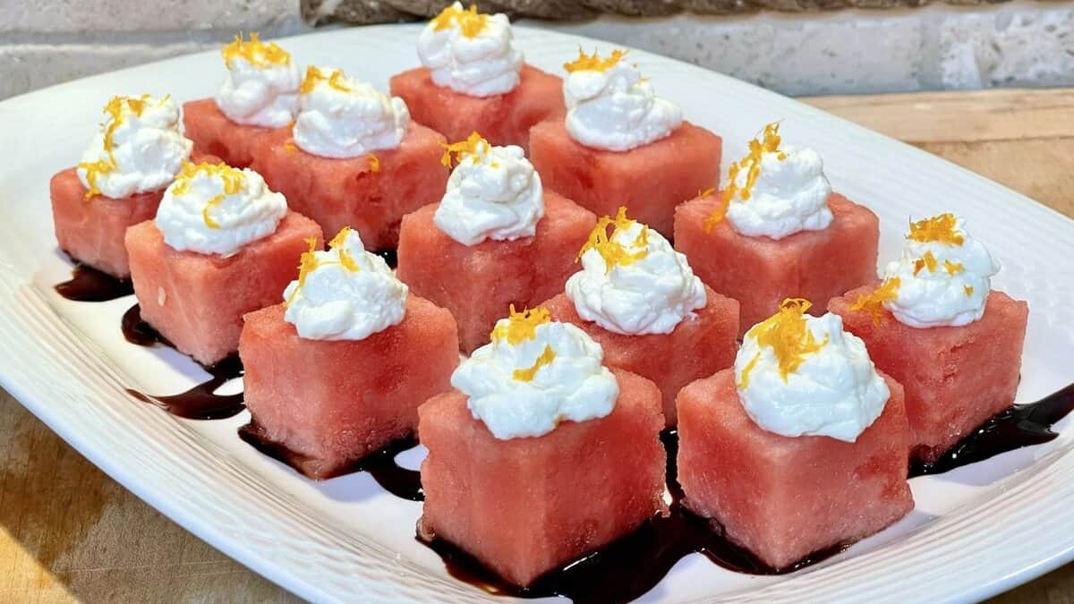 Watermelon Feta Appetizer Bites.