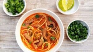 Thai beef noodle soup.