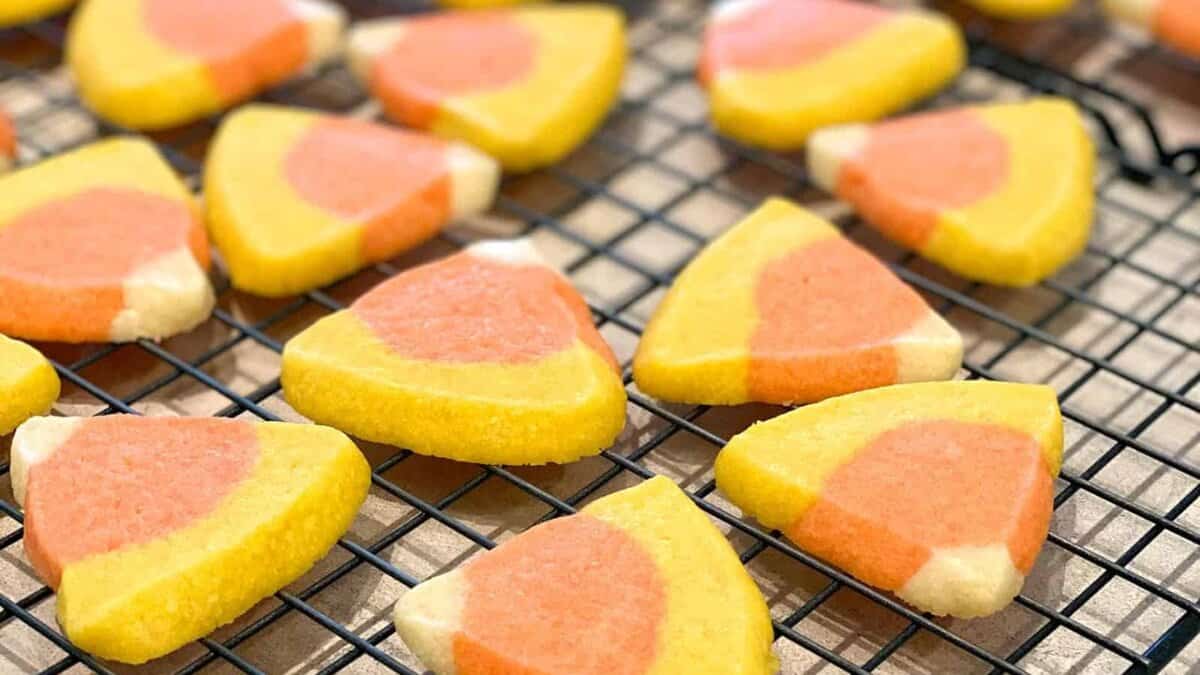 Slice and Bake Candy Corn Cookies.