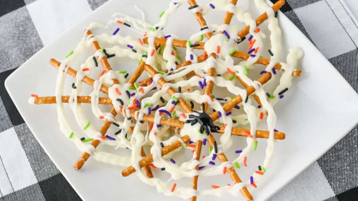 Spider Web Pretzels.
