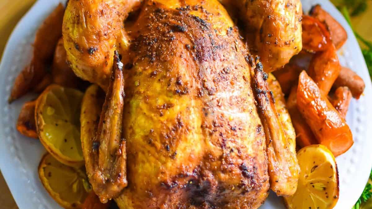 Crispy Roast Chicken with Pan Gravy.