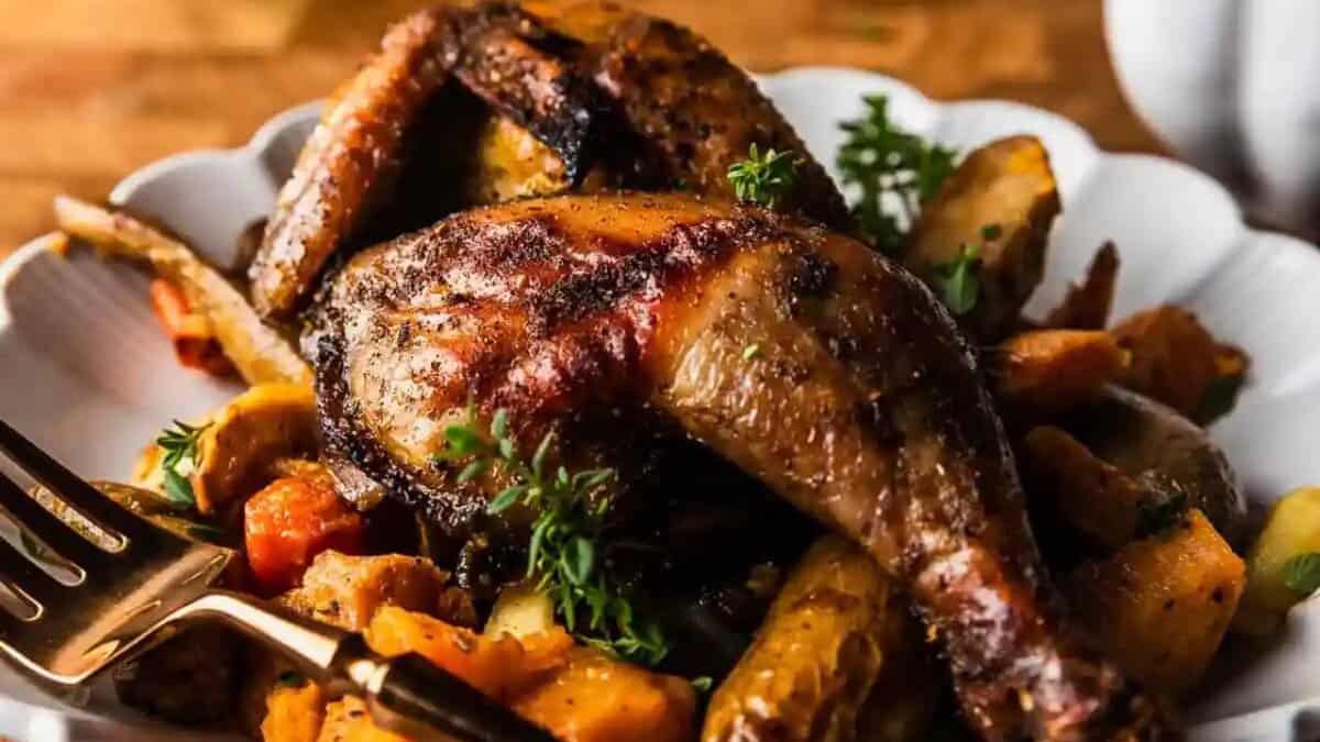 Herb Roasted Spatchcock Cornish Hens.