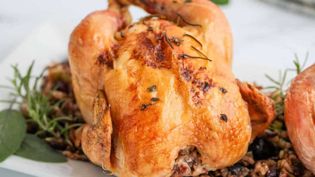 Stuffed Cornish Hens.