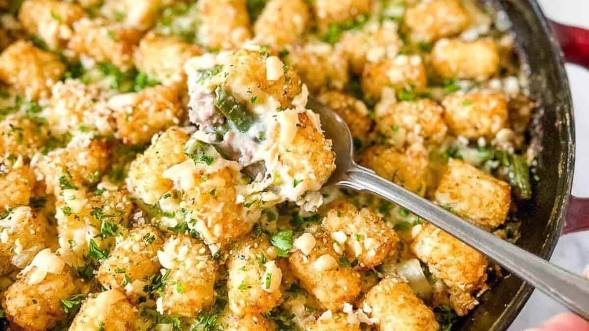 Tater Tot Turkey Casserole.