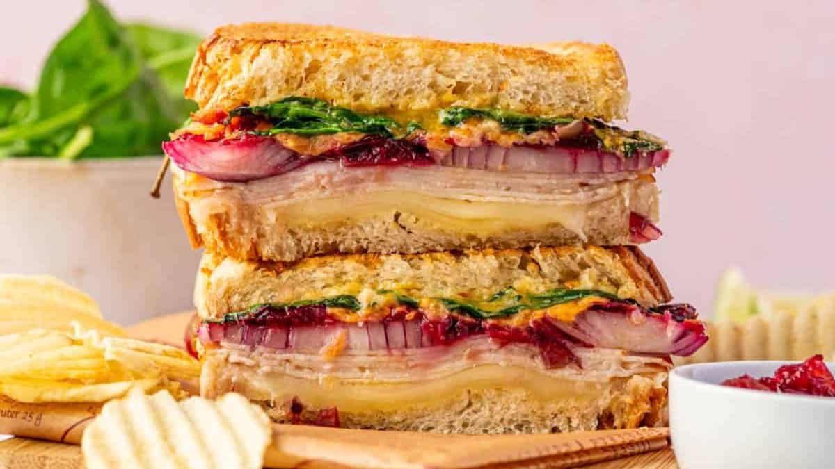 Turkey Melt Sandwich with Cranberry Relish.