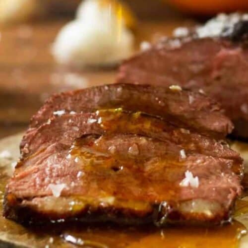 Duck with orange sauce.