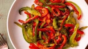 Cooked bell peppers.