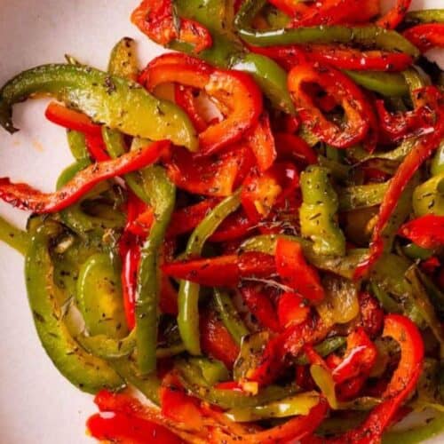 Cooked bell peppers.