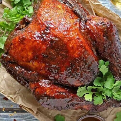 Spicy honey glazed turkey.