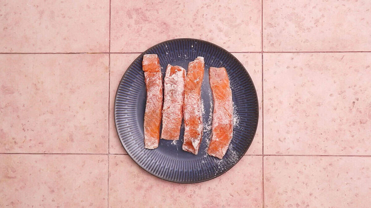 Salmon filets on a plate.