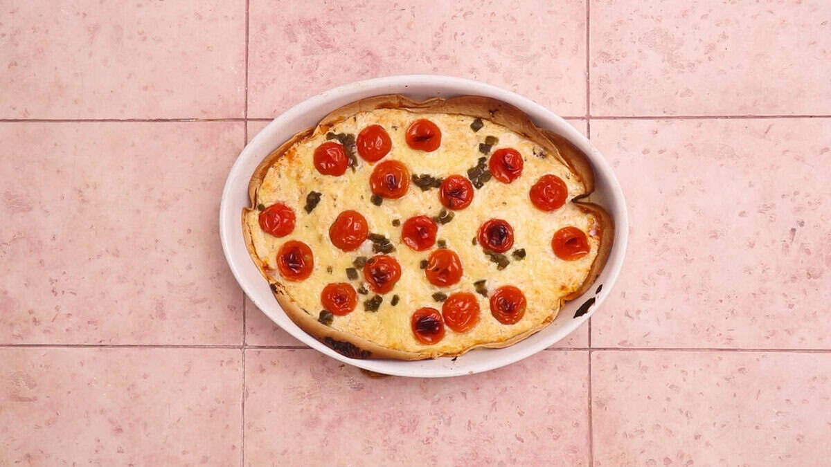 Taco casserole after baking.