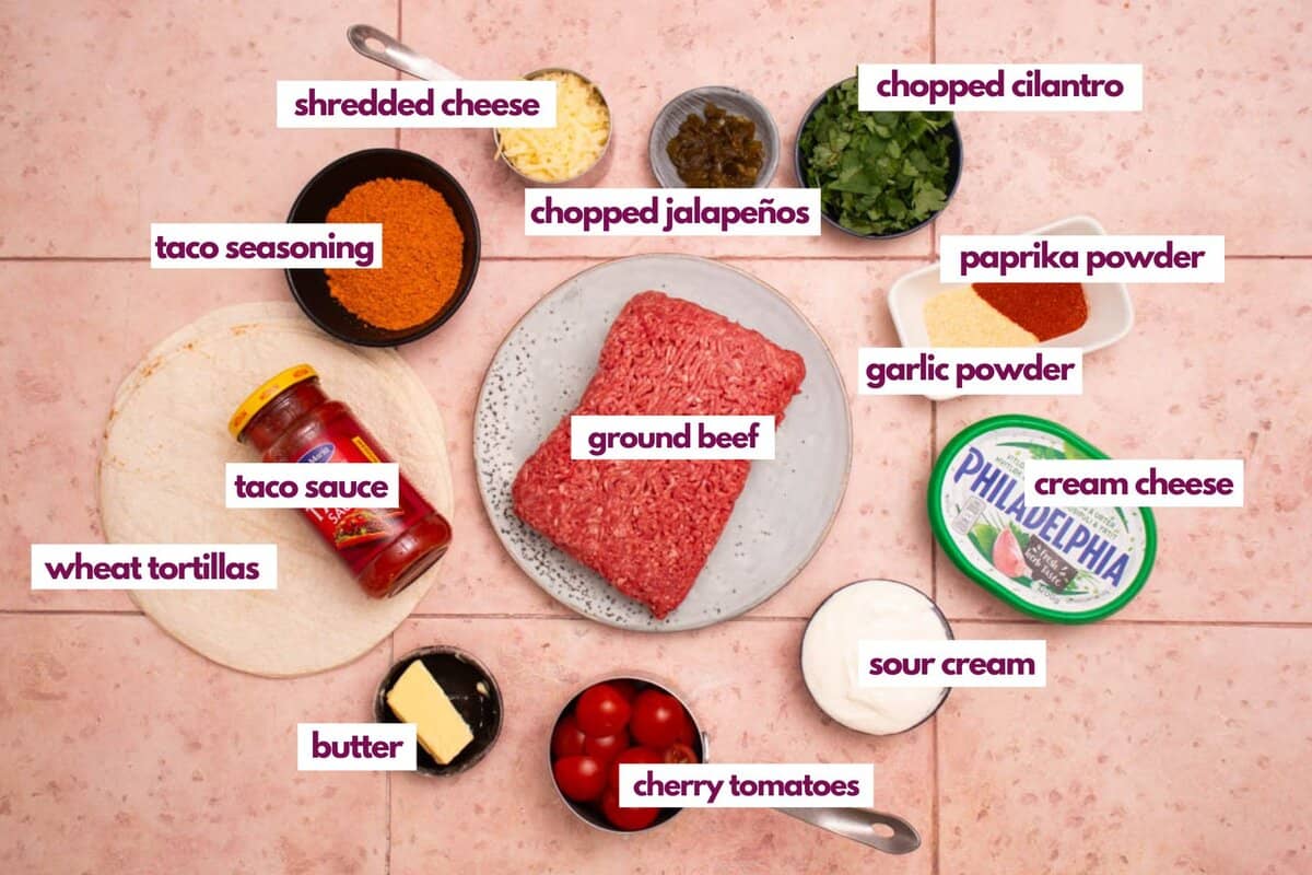 Ingredients for Taco casserole.