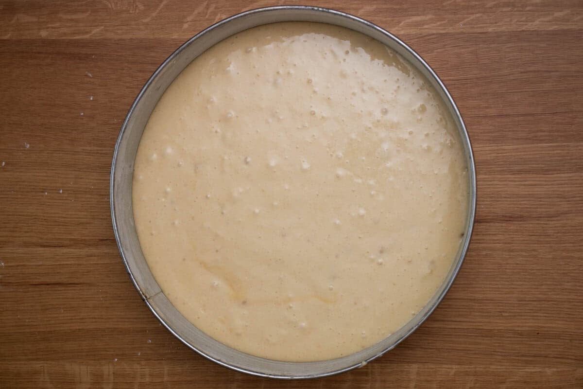 Cake base before baking.