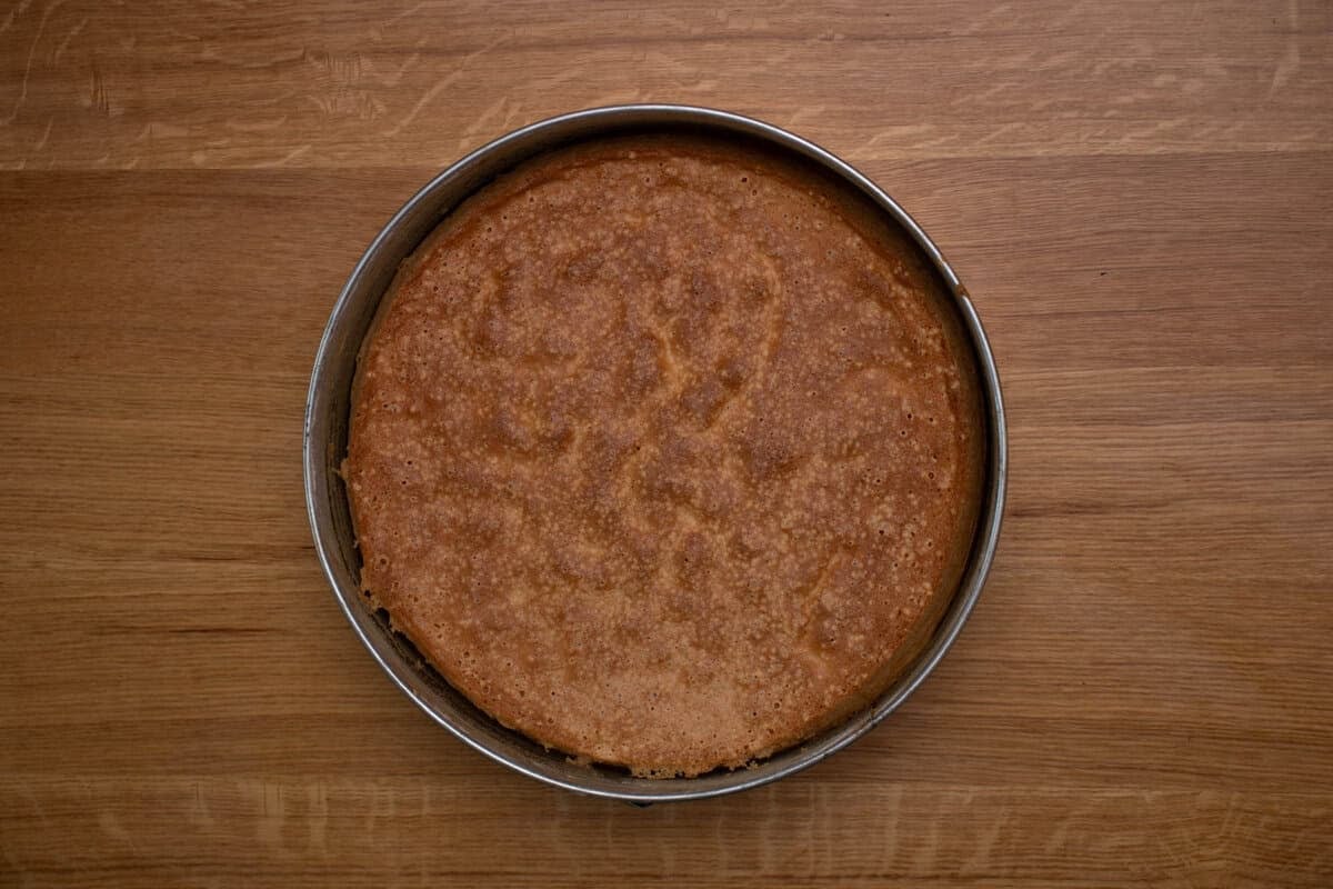 Cake base after baking.