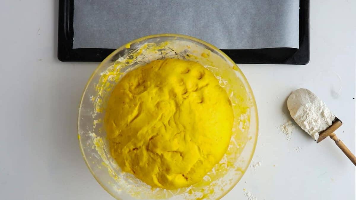 Lussekatter dough after resting.